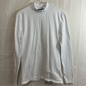 ASOS Womens Basic Mock Neck Long Sleeve T-Shirt in White Medium